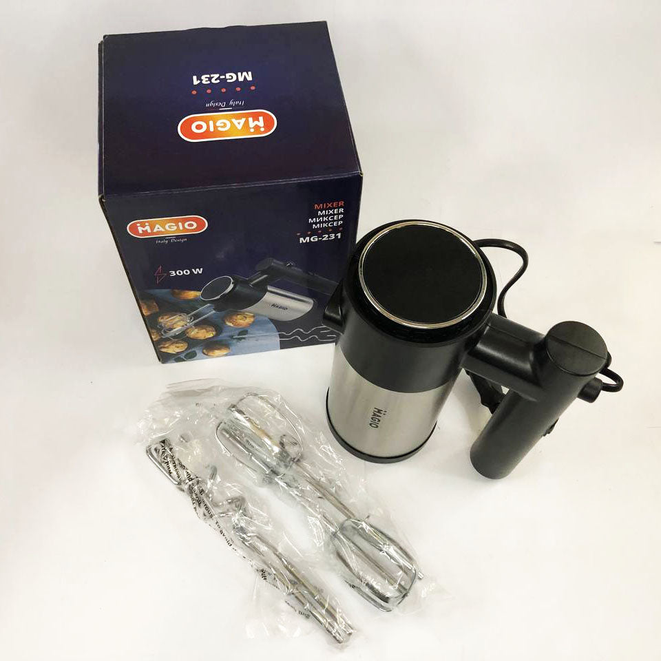 Миксер ручной MAGIO МG-231 300 Вт, миксер для взбивания, ручной миксер для кухни, миксер для кухни