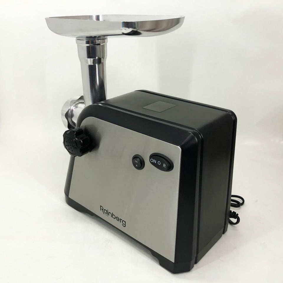 Мясорубка Rainberg RB-672 3000W электрическая с реверсом и соковыжималкой, мясорубка электрическая металл