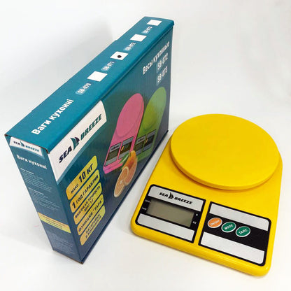 Весы кухонные SeaBreeze SB-071, Электрические кухонные весы, Точные кухонные весы. Цвет: желтый