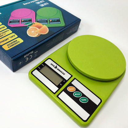 Весы кухонные SeaBreeze SB-073, Электрические кухонные весы, Точные кухонные весы. Цвет: зеленый