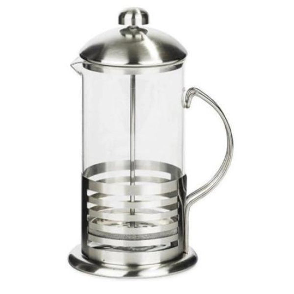 Френч-пресс заварник металлический корпус UNIQUE UN-1152 600 мл, Стеклянный заварочный чайник для чая