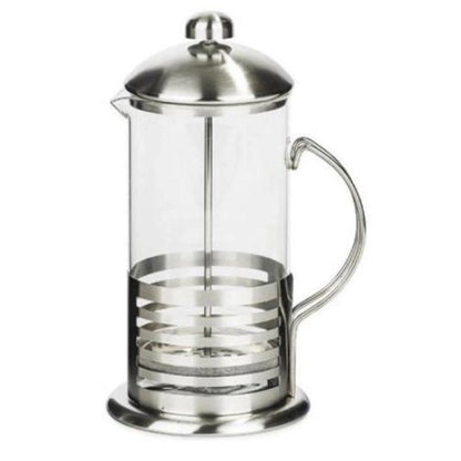 Френч-пресс заварник металлический корпус UNIQUE UN-1152 600 мл, Стеклянный заварочный чайник для чая