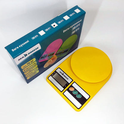 Весы кухонные SeaBreeze SB-071, Электрические кухонные весы, Точные кухонные весы. Цвет: желтый