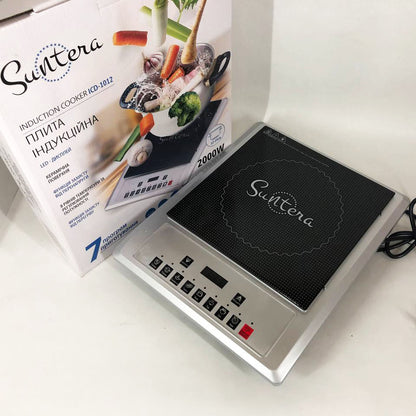 Плитка индукционная Suntera ICD-1012, 2000 Вт, индукционная плита мини, электроплита инфракрасная