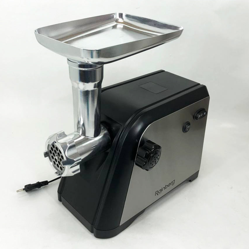 Мясорубка Rainberg RB-672 3000W электрическая с реверсом и соковыжималкой, мясорубка электрическая металл