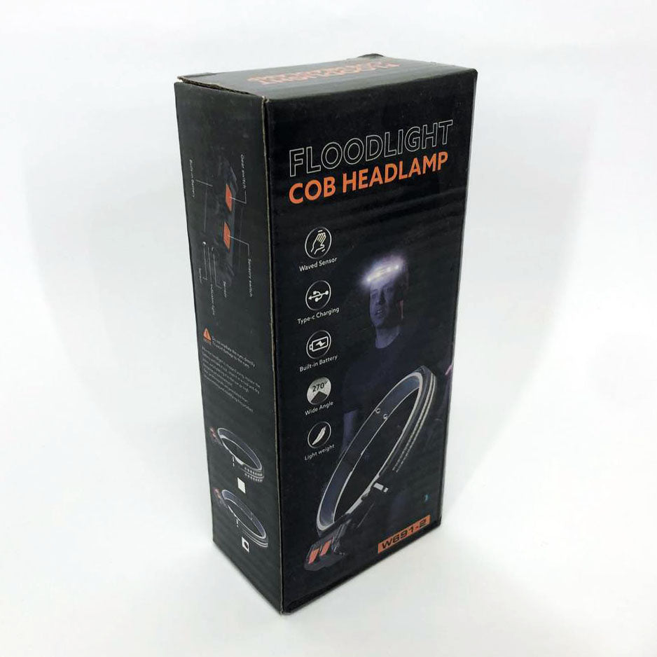 Фонарь налобный аккумуляторный BL-W691-2COB (white/red/RGB) с датчиком движения, мощный налобный фонарь