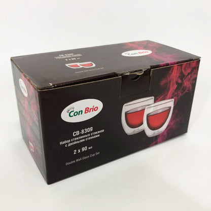 Набір склянок з подвійним дном Con Brio CB-8309-2 90 мл 2 шт. скляні чашки з подвійним дном.