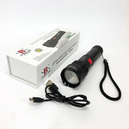 Фонарик светодиодный с аккумулятором X-Balog BL-X72-P90, фонарь ручной мощный, тактичный фонарь