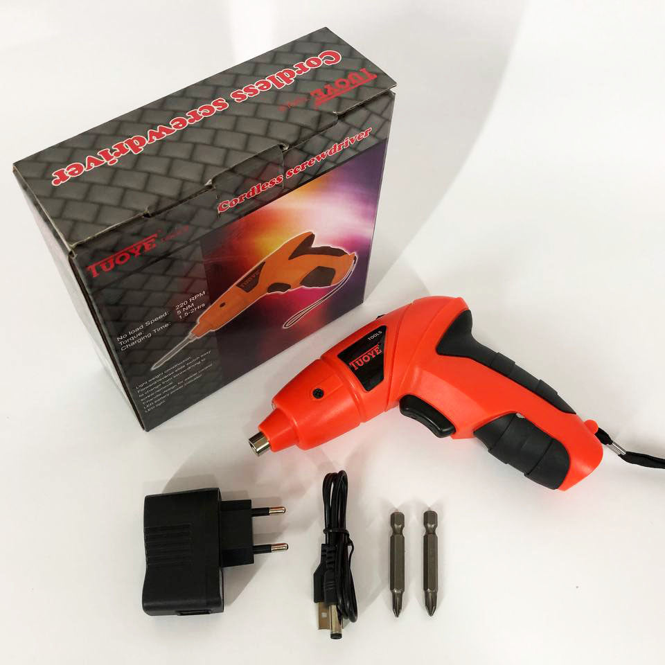 Шуруповерт отвертка Электрическая PRO TUOYE с битами и адаптером, электро шуруповерт, компактный легкий