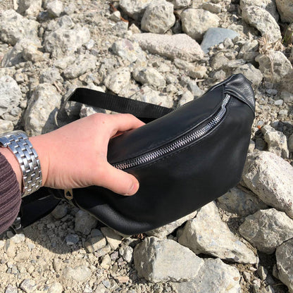 Бананка кожаная. Сумка на пояс из кожи, Универсальная сумка нагрудная, Практичная сумка на пояс