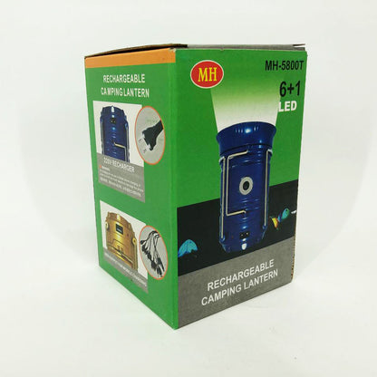 Кемпінговий ліхтар із сонячною панеллю, Багатофункціональний led ліхтар, Лампа для кемпінгу яскрава