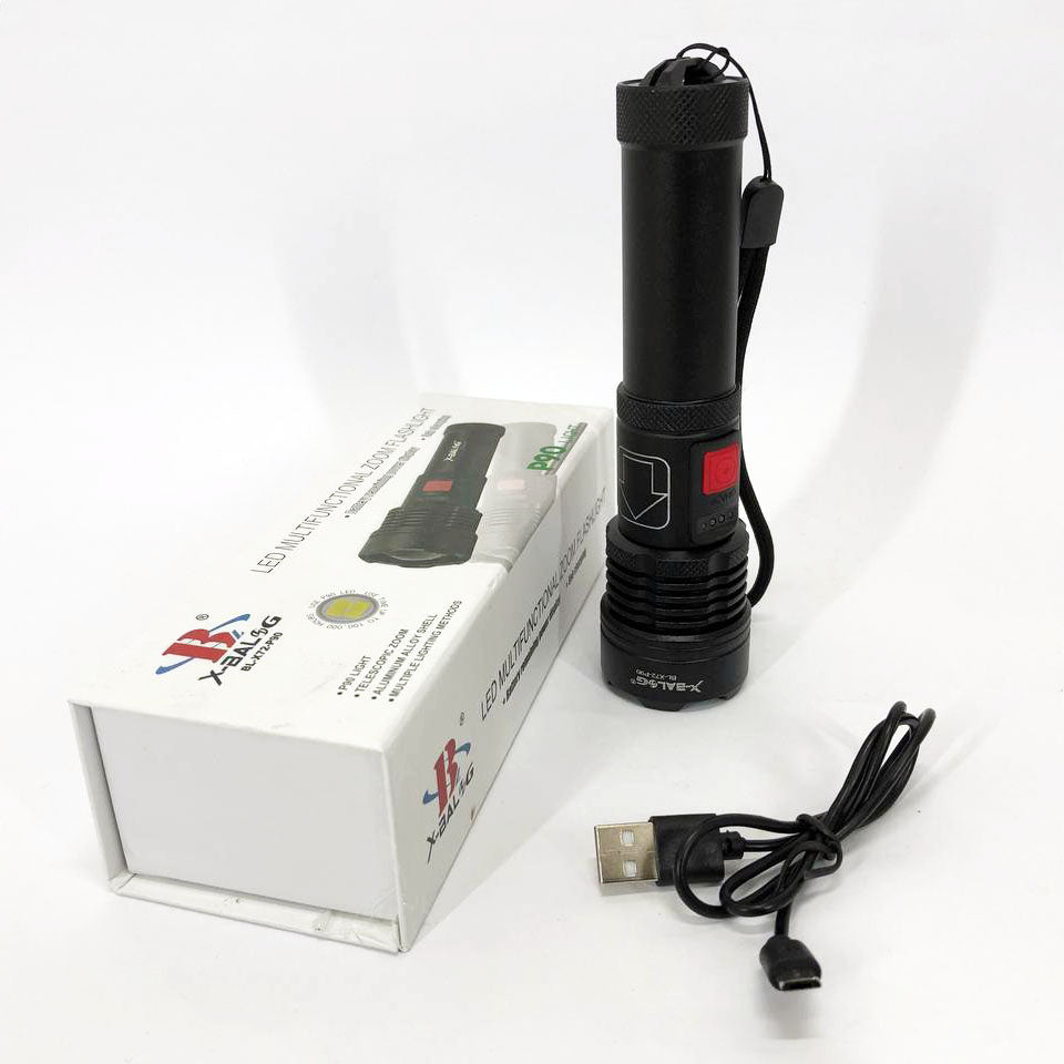 Фонарик светодиодный с аккумулятором X-Balog BL-X72-P90, фонарь ручной мощный, тактичный фонарь