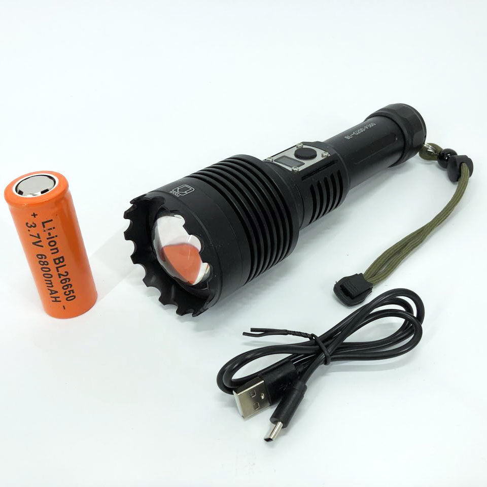 Фонарик Bailong BL-G200-P360, 5 режимов, Zoom, алюминиевый корпус, режим павербанка, фонарь ручной мощный