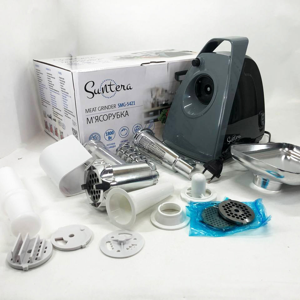 Мясорубка Suntera SMG-5421B 1800 Вт, мясорубка электрическая для мяса, мясорубка для домашней колбасы
