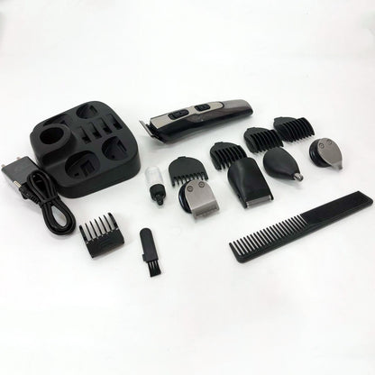 Машинка для стрижки 10в1 GEMEI GM-592, тример для бороды, триммер беспроводной. Цвет: черный