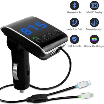 FM модулятор HZ H22 BT для авто с Bluetooth, Авто трансмиттер от прикуривателя, Блютуз фм передатчик