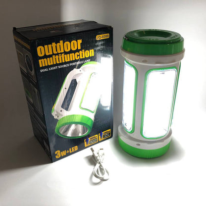 Фонарь переносной кемпинг 6088-LED+COB с функцией PowerBank, кемпинговый светильник. Цвет: зеленый