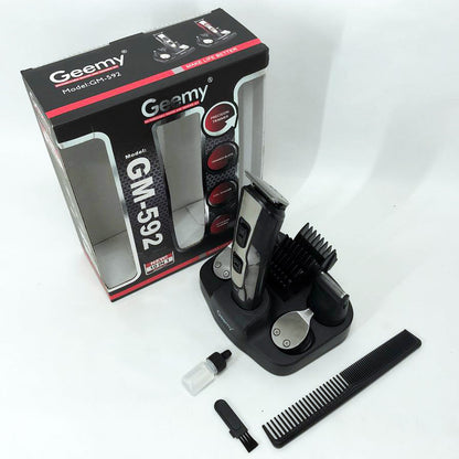 Машинка для стрижки 10в1 GEMEI GM-592, тример для бороды, триммер беспроводной. Цвет: черный