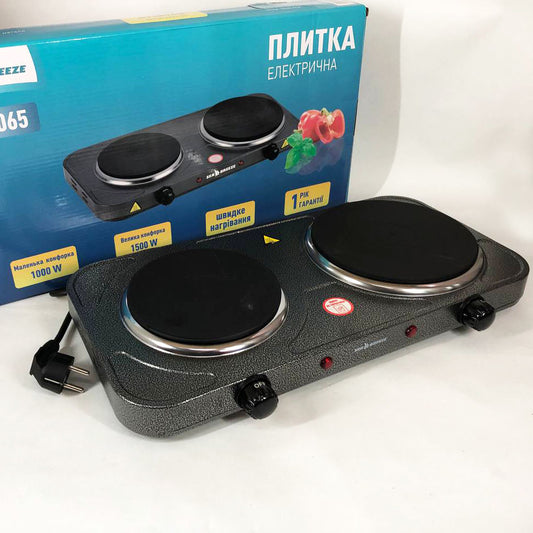 Настольная плита электрическая Sea Breeze SB-065 2500 Вт Электроплита двойная, двухконфорочная настольная