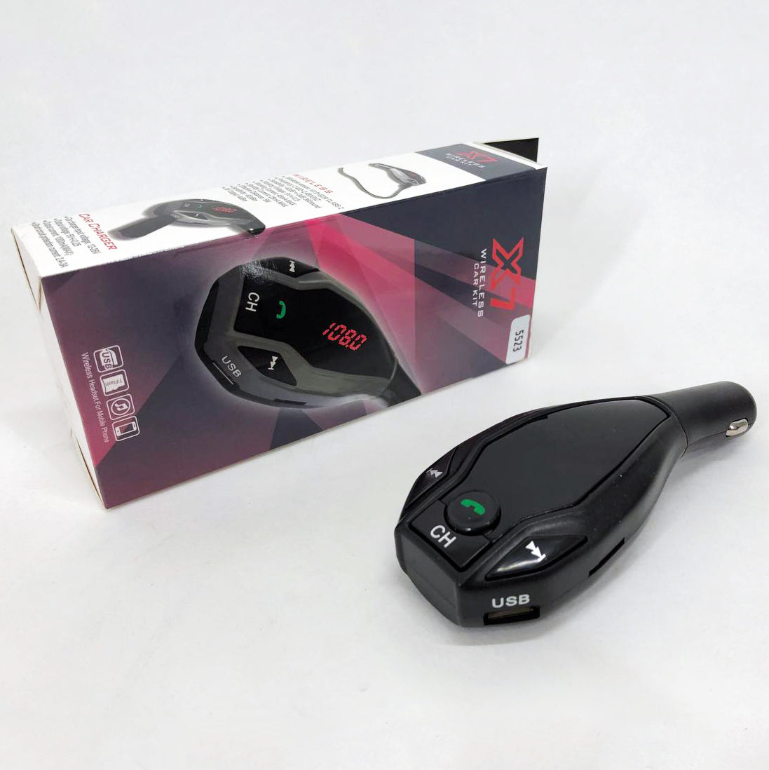 Автомобильный трансмиттер FM MOD. X7 BT модулятор Bluetooth Золотой, ФМ модулятор в машину. Цвет: черный