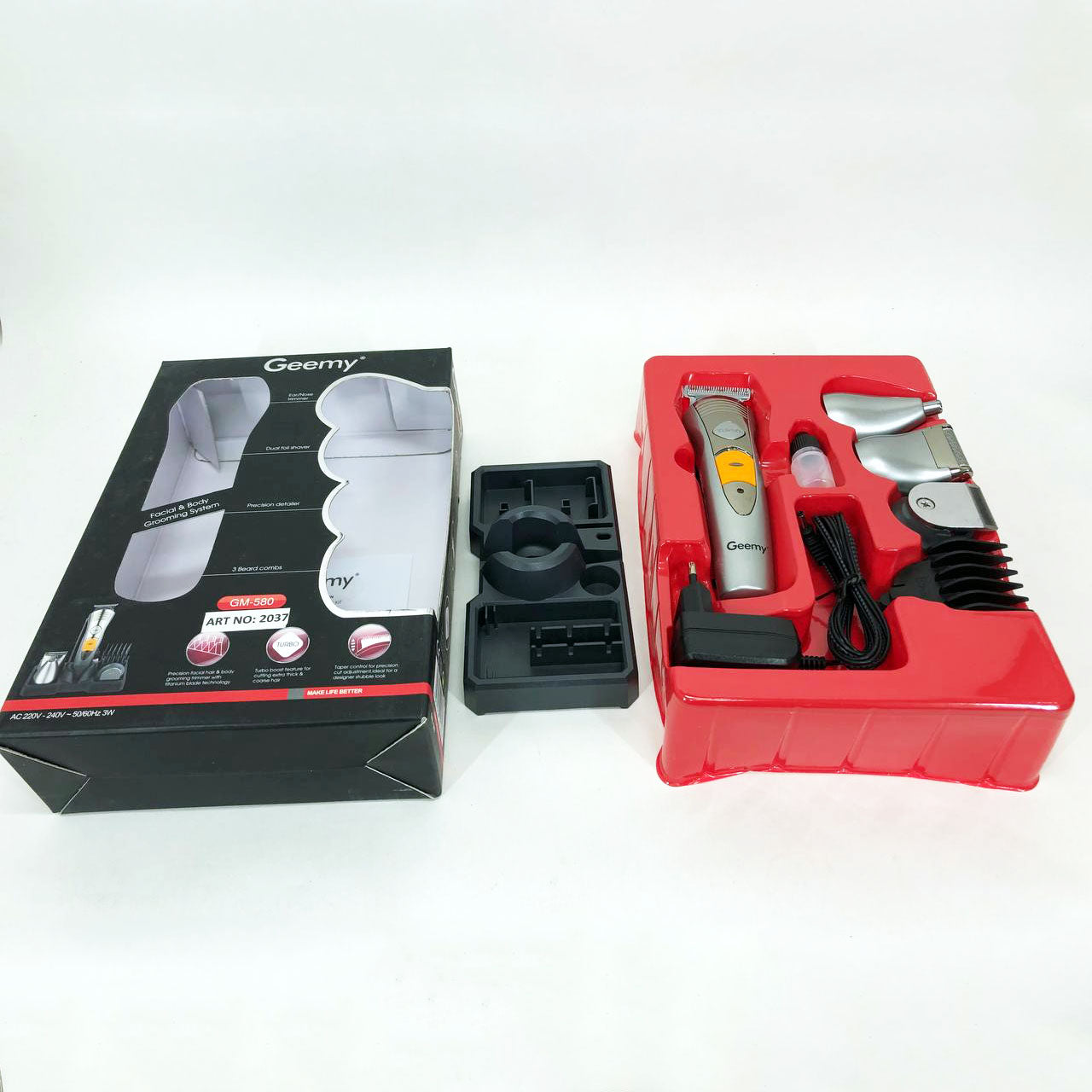 Набор для стрижки Pro Gemei GM-580 триммер 7в1 для стрижки волос, бритья бороды, для носа и ушей, стайлер