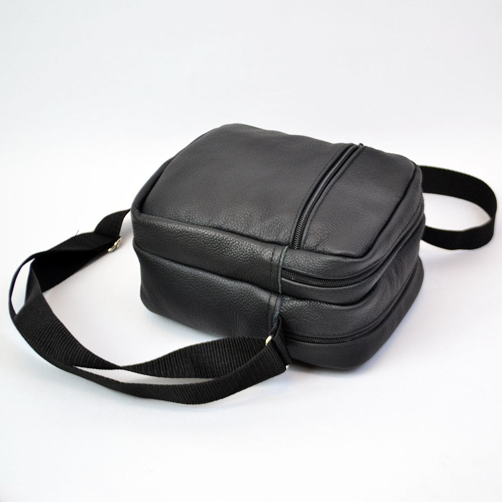 Сумка мессенджер из натуральной кожи, мужская большая сумка на 4 кармана с черной молнией