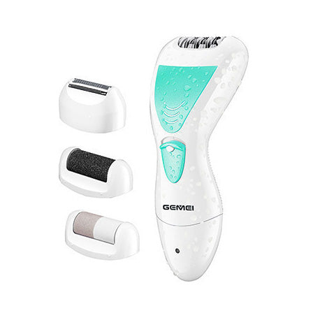 Эпилятор Gemei GM-7006 4в1 - Профеcсиональный беспроводной эпилятор бритва с насадками триммер + пемза