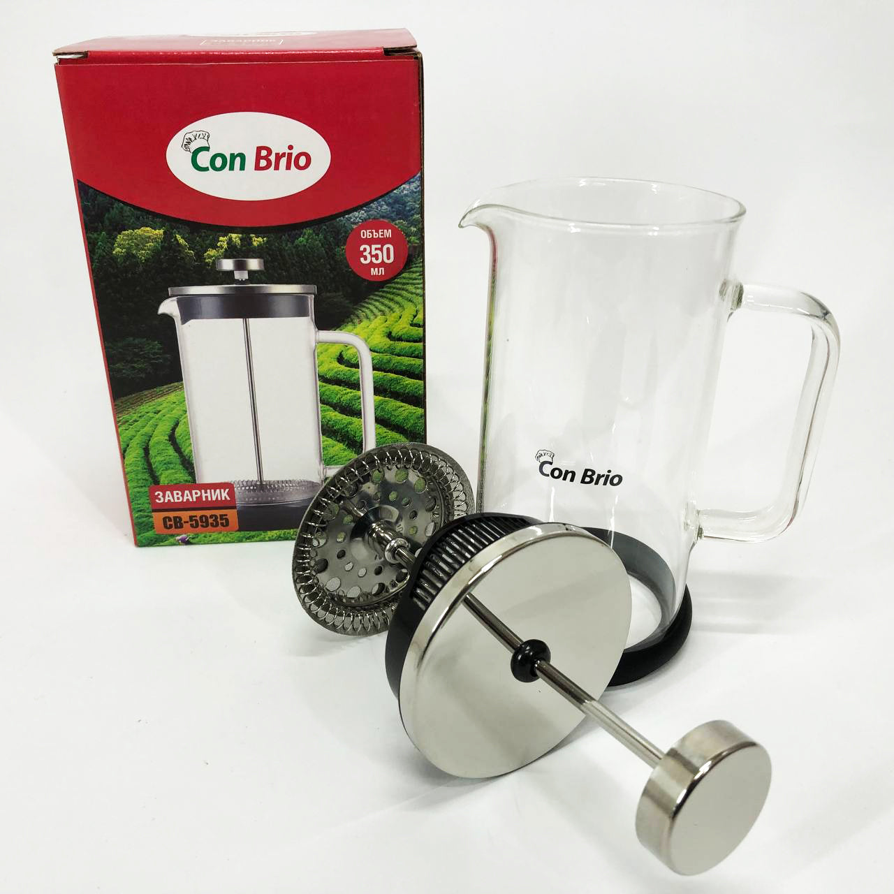 Френч-пресс Con Brio CB-5935 350 мл, Френч пресс стеклянный на кухню, Френч прессы стекло