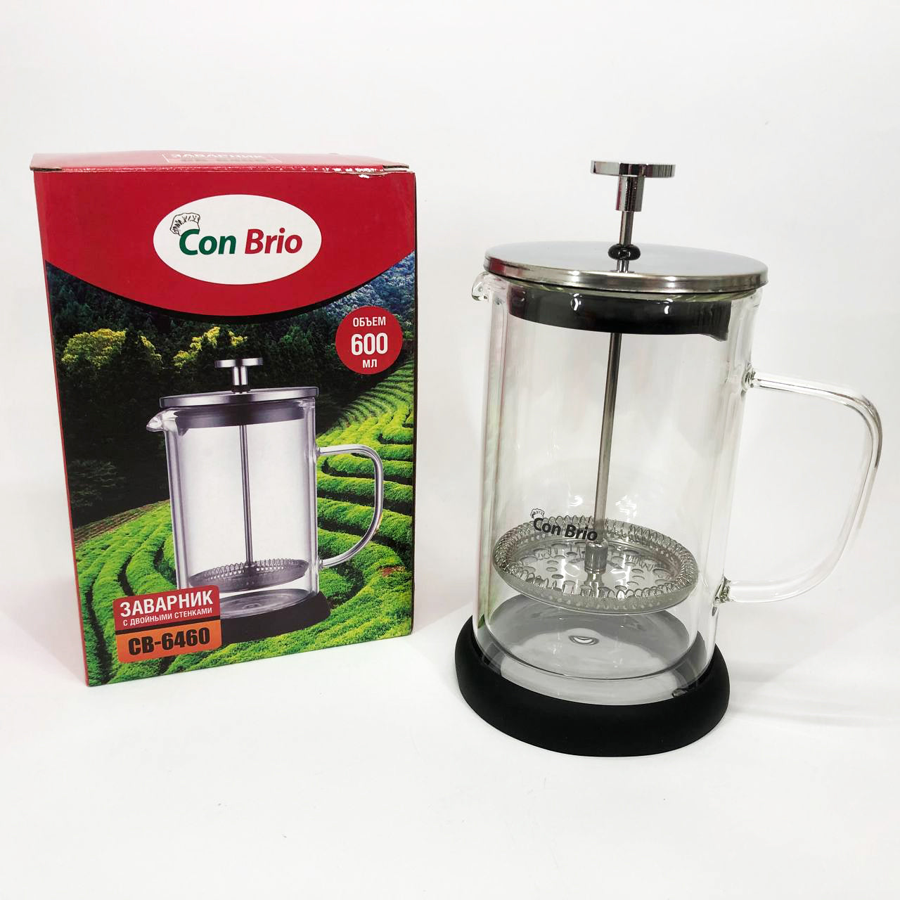 Френч-пресс с двойными стенками Con Brio CB-6460 600 мл, Френч-пресс для крепкого кофе китайский заварник
