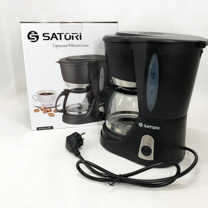 Кофеварка капельная Satori SCM-600-PBL, 650 Вт, Маленькая кофемашина для дома, Маленькая кофемашина