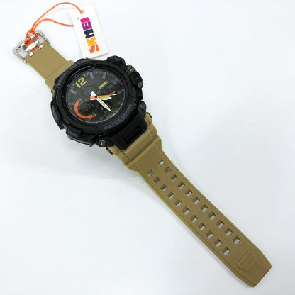Часы наручные мужские SKMEI 1343KH KHAKI, водостойкие тактические часы. Цвет: хаки