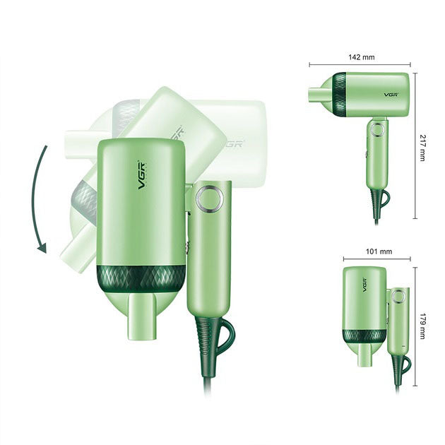 Дорожный складной фен VGR V-421 1200 Вт для сушки укладки волос электрофен, Фен для волос с режимами