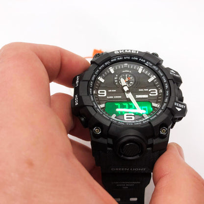 Часы наручные мужские SKMEI 1586BK BLACK, водонепроницаемые мужские часы, часы спортивные. Цвет: черный