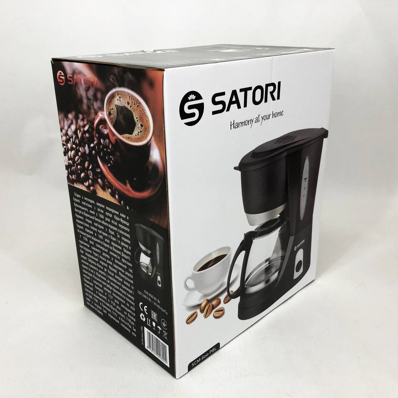 Кофеварка капельная Satori SCM-600-PBL, 650 Вт, Маленькая кофемашина для дома, Маленькая кофемашина