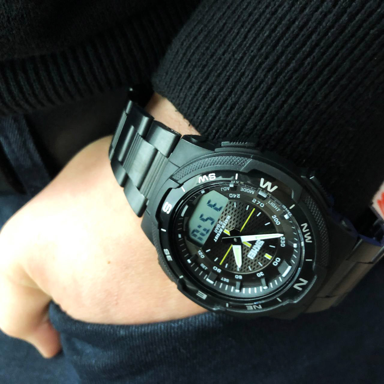 Часы наручные мужские SKMEI 1370BKWT, часы для военнослужащих, фирменные спортивные часы