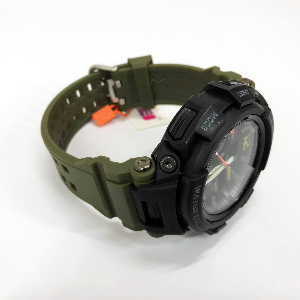 Часы наручные мужские SKMEI 1343AG ARMY GREEN, часы тактические противоударные. Цвет: зеленый