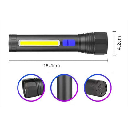 Фонарь ручной аккумуляторный CB-C12-P50-COB, Ручной фонарик led, Водонепроницаемый фонарь
