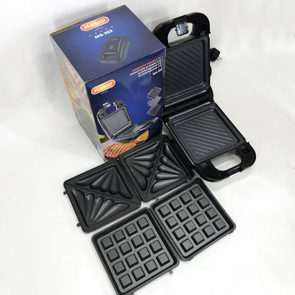 Мультимейкер (бутербродница-вафельница-гриль) Magio MG-363, Бутербродница 4в1, Сендвичница, Мультимейкер