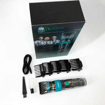 Машинка для стрижки волос и бороды VGR V-695 с LED дисплеем IPX7 влагозащита, Окантовочная машинка
