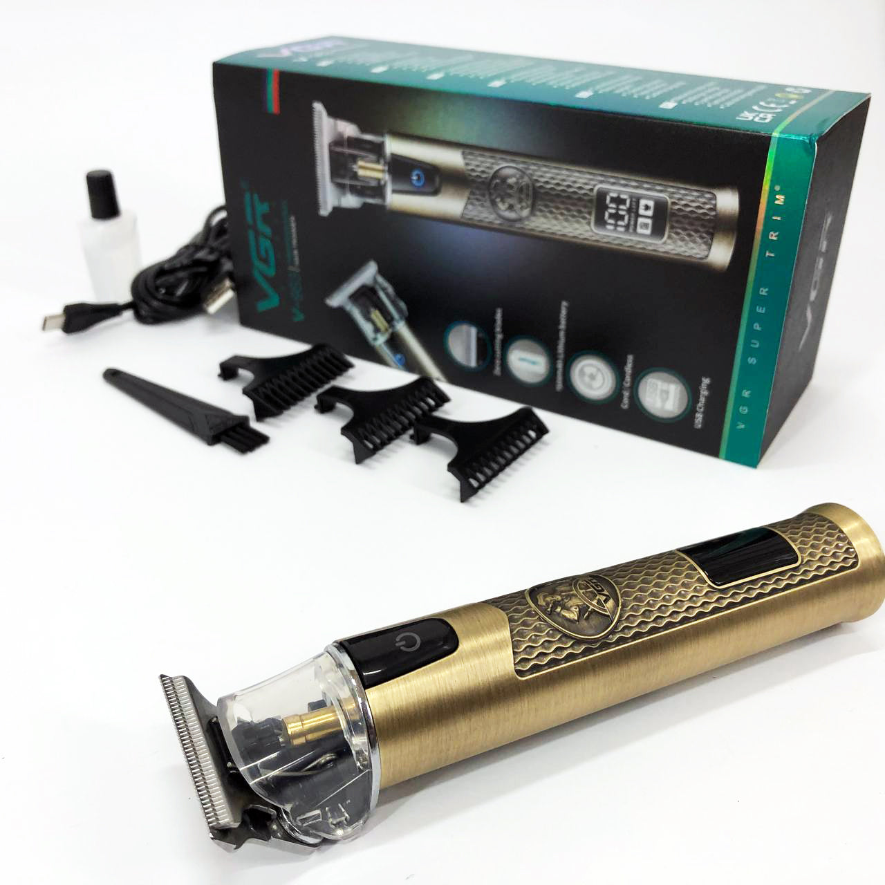 Машинка для стрижки волос VGR V-983, Беспроводная электробритва, Электромашинка для волос