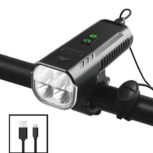 Велофара с сигналом FY-336/2000-4T6 на аккумуляторе с функцией повербанка, Велофонарь с водозащитой с зарядкой