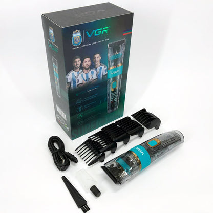 Машинка для стрижки волос и бороды VGR V-695 с LED дисплеем IPX7 влагозащита, Окантовочная машинка