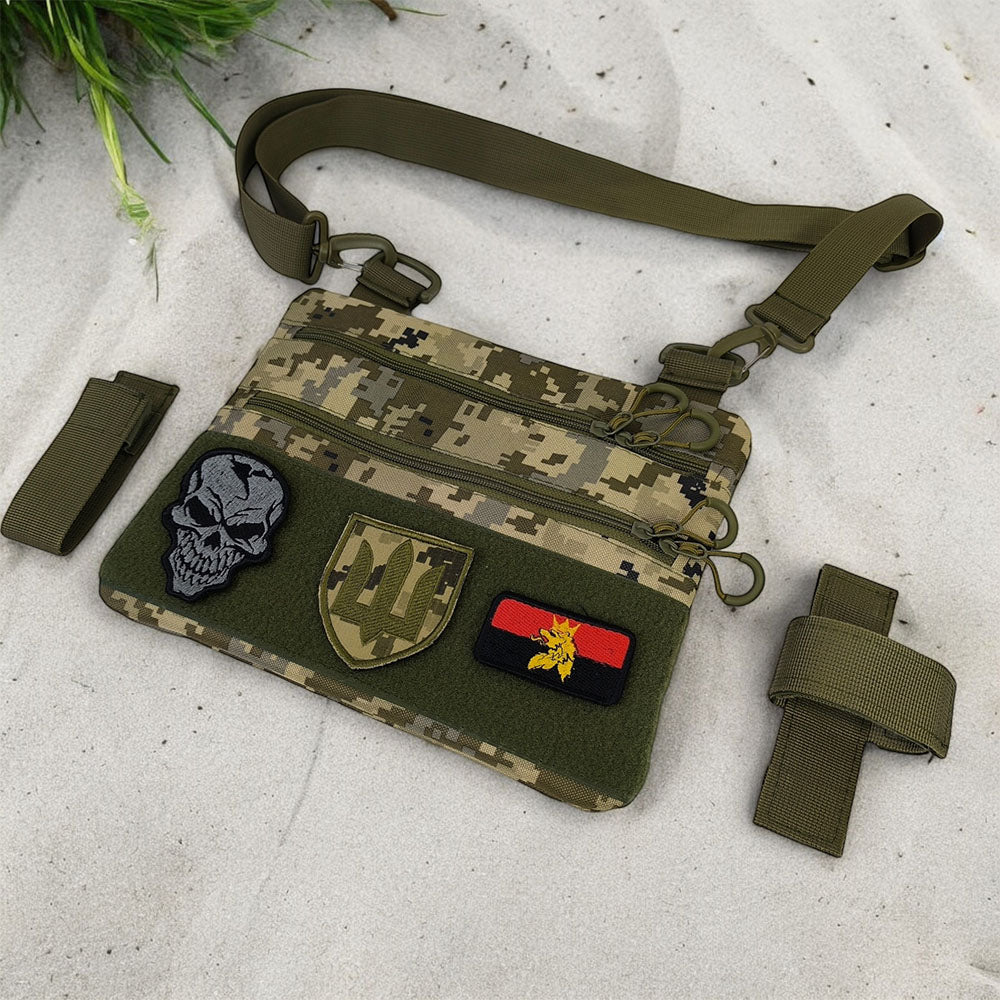 Нагрудна чоловіча сумка тактична тканинна, Нагрудна сумка кобура, Чоловіча тактична сумка барсетка