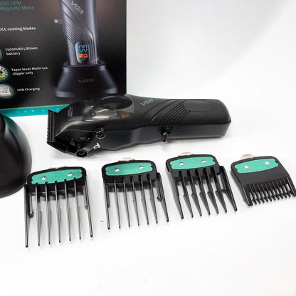 Машинка для стрижки волос VGR V-269 (профессиональная) с дисплеем и 4 насадками, окантовочная машинка