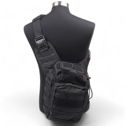 Тактична сумка чорна через плече військова велика нагрудна сумка ВСУ сумка універсальна армійська
