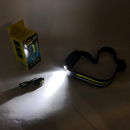 LED Фонарь налобный BL-W689-LM+2COB (white+red) датчик жвижения, Фонарик на голову с зарядкой