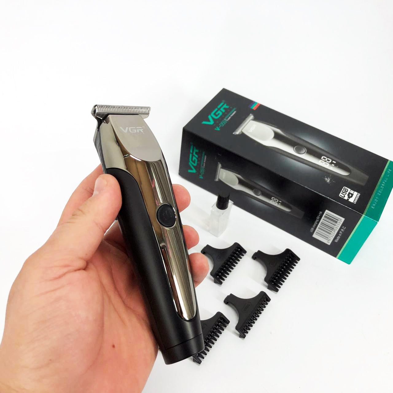 Аккумуляторная машинка для стрижки VGR V-059, беспроводная электробритва, машинка для стрижки для дома