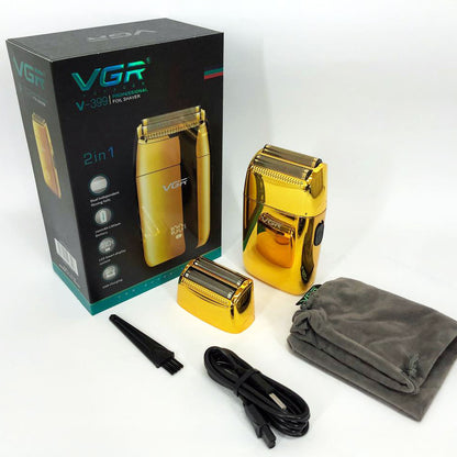 Професійний шейвер VGR V-399 GOLD, бездротова електробритва, бритва триммер для бороди