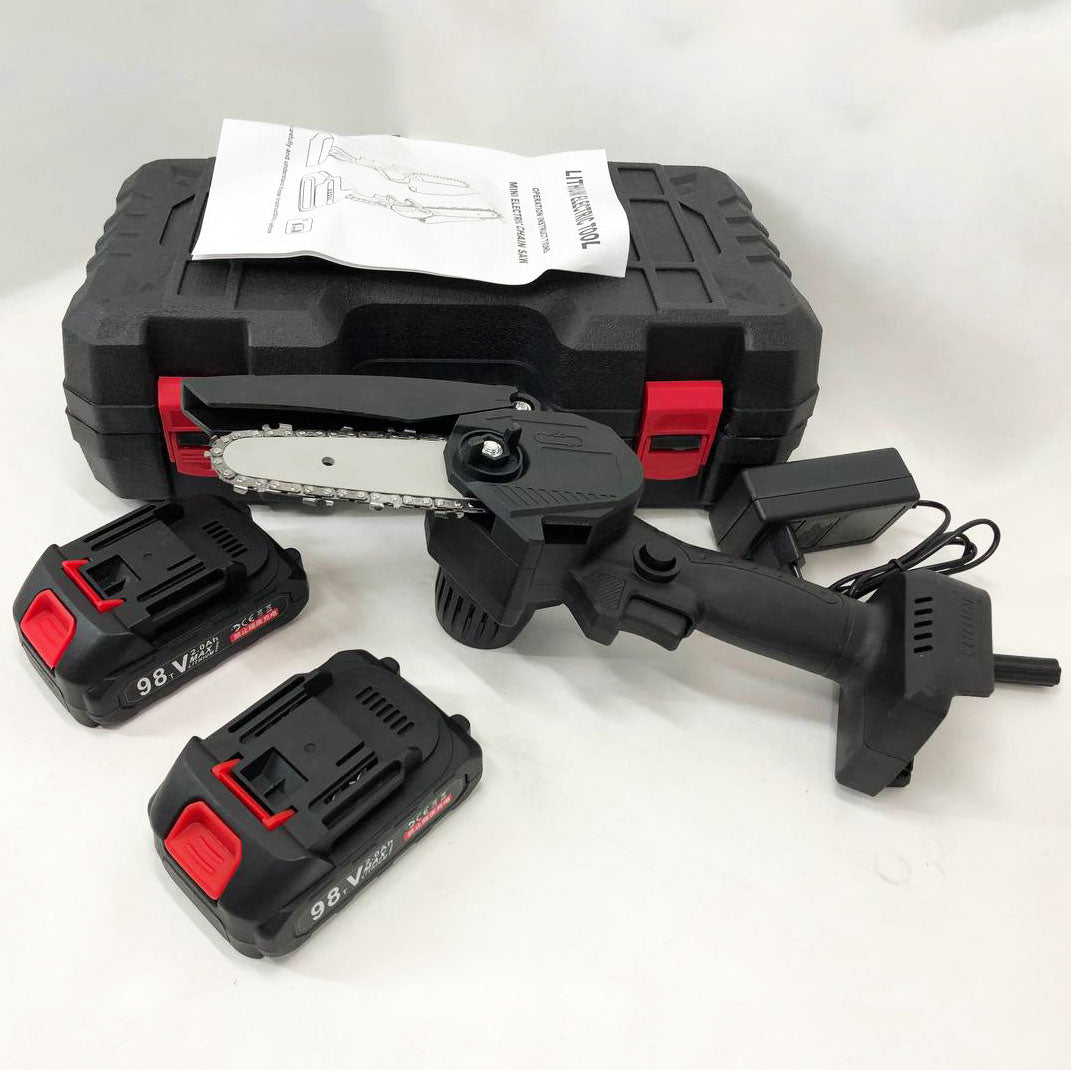 Мини-пила 10см с перезаряжаемой батареей, Электропила цепная бытовая, Аккумуляторная цепная пила для дачи