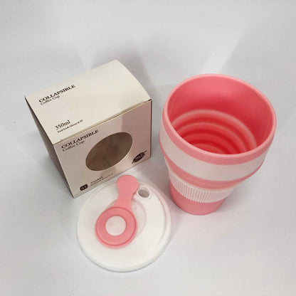 Кружка туристическая (складная/силиконовая), кружка походная силиконовая складная. Цвет: розовый